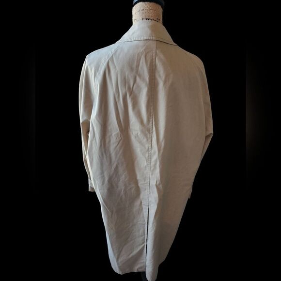 London Fog Trench Coat Mens SZ 42 Long Khaki Vintage Washable Rain Repellant - Picture 3 of 5